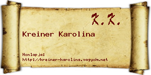 Kreiner Karolina névjegykártya